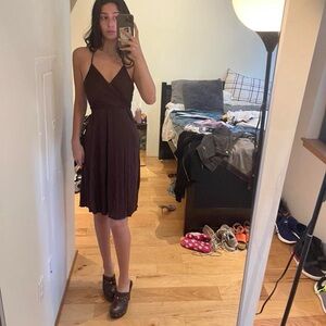 Trina Turk Chocolate Brown Midi Wrap Dress